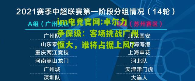 im电竞官网:卓尔力争保级：客场挑战广州恒大，谁将占据上风？